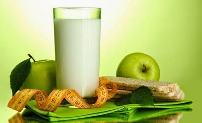 A weekly kefir diet can be supplemented with apples. 
