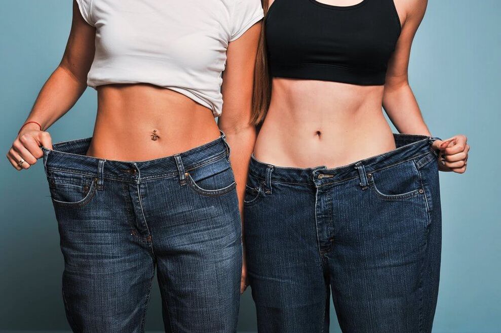By dieting and exercising, the girls lost weight in a month. 